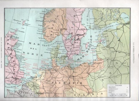 LAMINA V22399: Mapa de los mares del Baltico y del Norte
