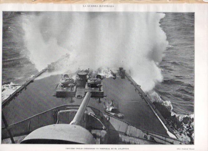 LAMINA V22390: Crucero ingles en un temporal en el Atlantico