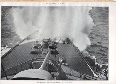 LAMINA V22390: Crucero ingles en un temporal en el Atlantico