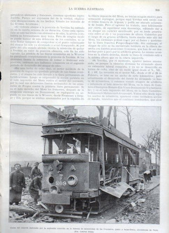LAMINA V22389: Coche tranvia destruido en la fabrica de municiones de La Courneive