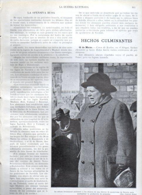LAMINA V22384: Señora Drummond en fabrica de municiones de Escocia