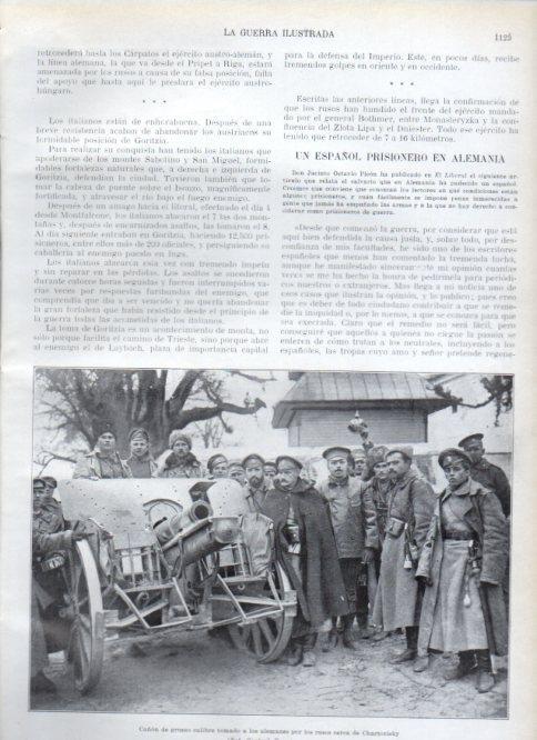 LAMINA V22495: Cañon aleman capturado por los rusos en Chatorisky