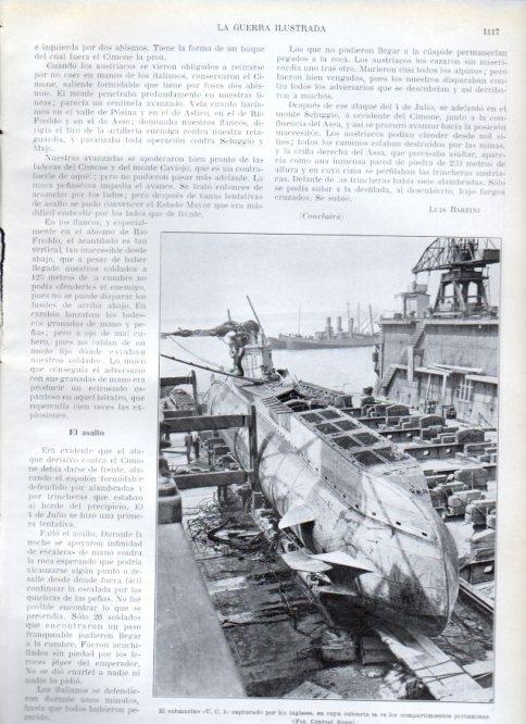 LAMINA V22492: Cubierta del submarino aleman U. C. 5 