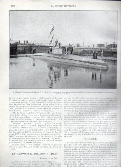 LAMINA V22491: Submarino aleman U. C. 5 capturado por Inglaterra