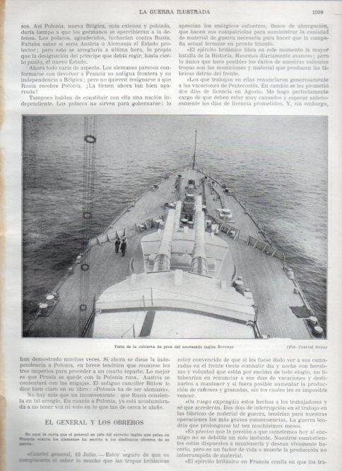 LAMINA V22484: Cubierta de proa del acorazado Revenge