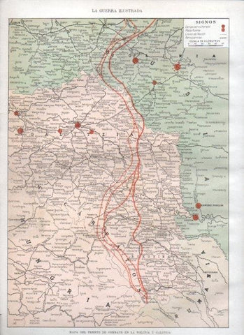 LAMINA V22514: Mapa del frente de combate en la Volinia y Galitzia 