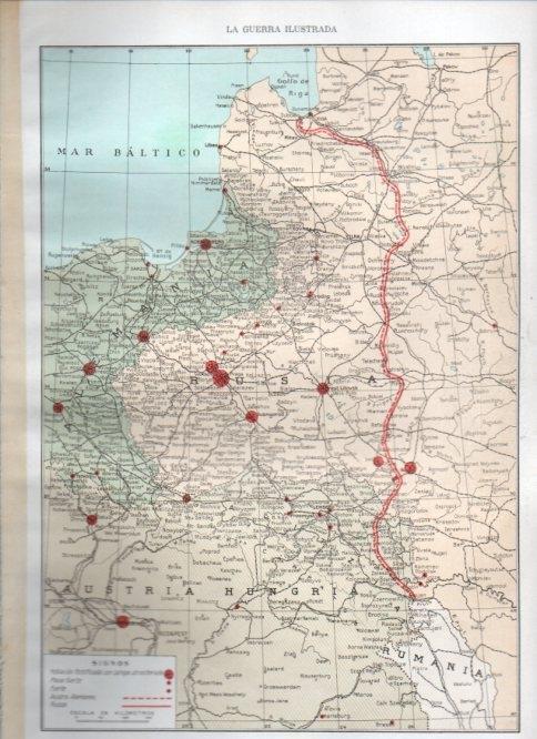 LAMINA V22513: Mapa del frente ruso-austro-aleman el 28 de diciembre