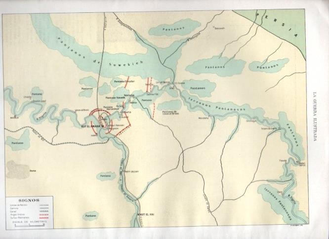 LAMINA V22508: Mapa de la region de Kut-el-Amara