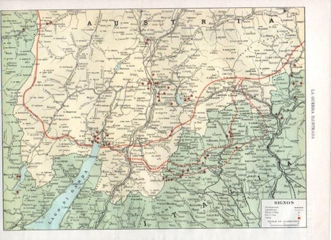 LAMINA V22479: Mapa de la frontera austro-italiana en la region del Trentino