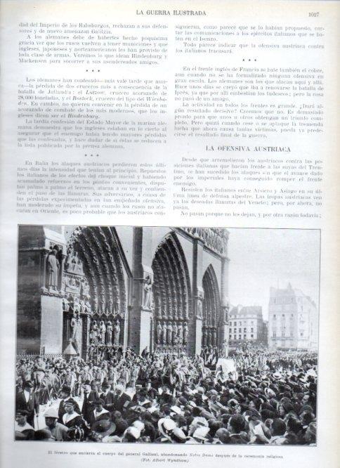 LAMINA V22448: Ceremonia religiosa del general Galliene en Notre Dame