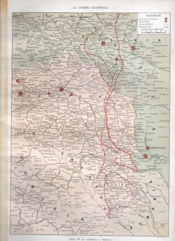LAMINA V22459: Mapa de Galitzia y Volinia, fases del avance ruso