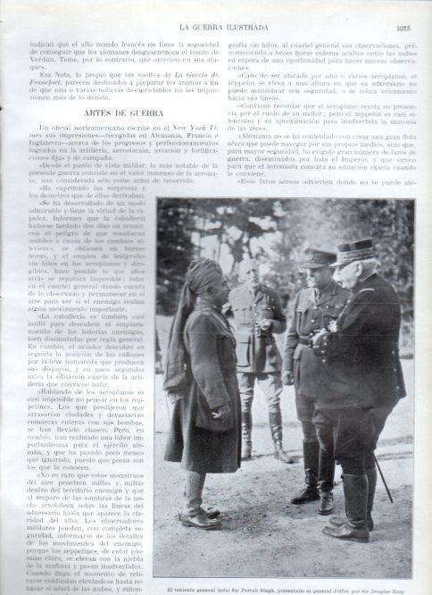 LAMINA V22473: Sir Pertab Singh , general Joffre y Douglas Haig