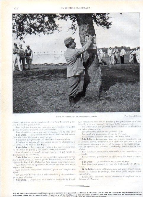 LAMINA V22470: Buzon de correos en un campamento frances