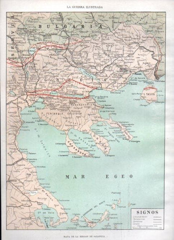 LAMINA V22463: Mapa de la region de Salonica