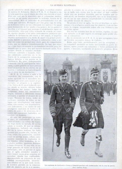 LAMINA V22462: Capitanes de highlanders Cowan y Campbill condecorados