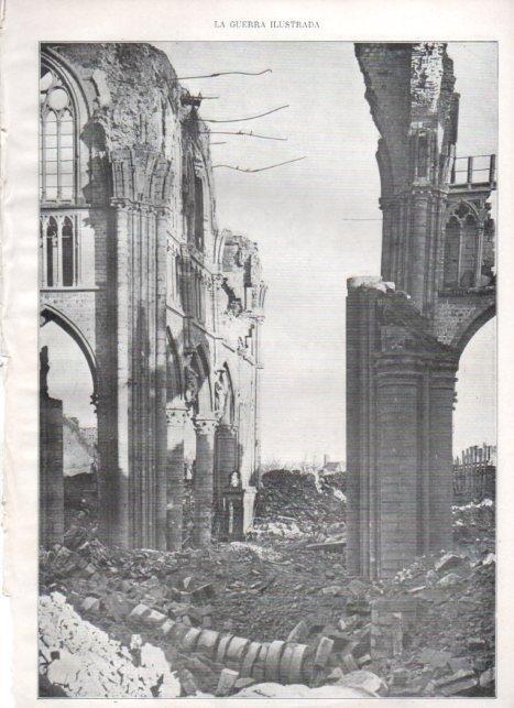 LAMINA V22363: Vista de las ruinas de la catedral de Ipres