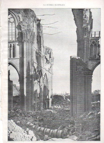 LAMINA V22363: Vista de las ruinas de la catedral de Ipres