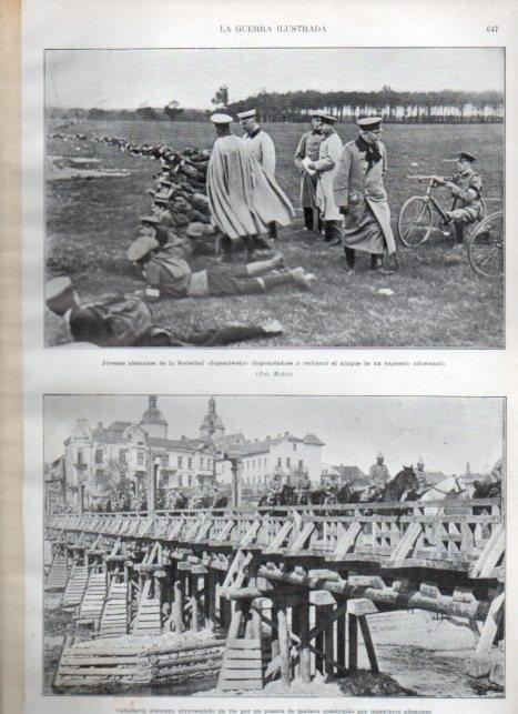 LAMINA V22253: Alemanes de la Sociedad Jugendwehr en campo de batalla