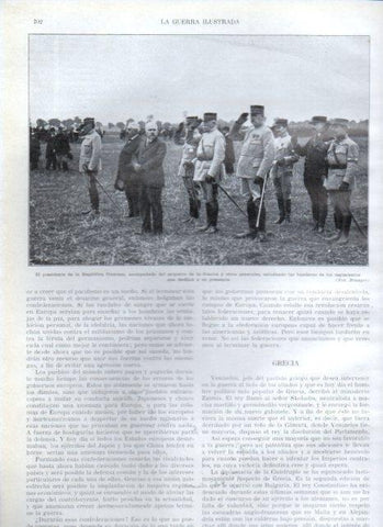 LAMINA V22279: Presidente de Francia junto al ministro de guerra y generales