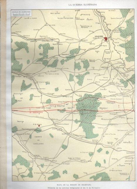 LAMINA V22276: Mapa de la region de Champaña 15 noviembre
