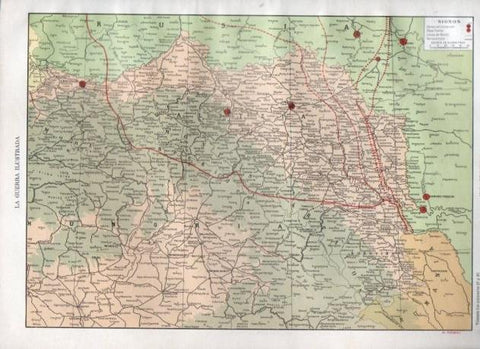 LAMINA V22228: Mapa de Galitzia situacion ejercitos beligerantes 