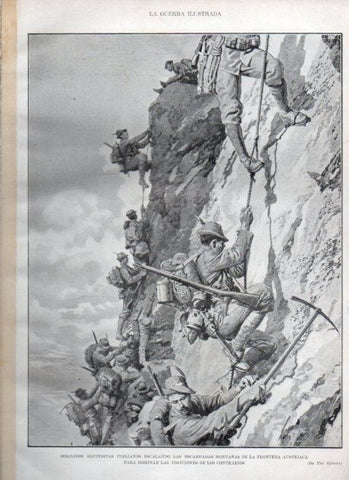 LAMINA V22217: Ilustracion soldados alpinistas de Italia