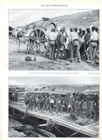 LAMINA V22216: Prisioneros turcos en campamento de Mudros