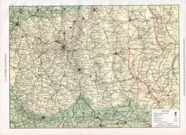 LAMINA V22236: Mapa fases de la batalla en region del Pripet