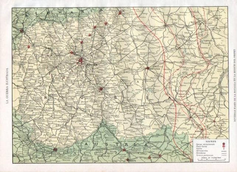 LAMINA V22236: Mapa fases de la batalla en region del Pripet