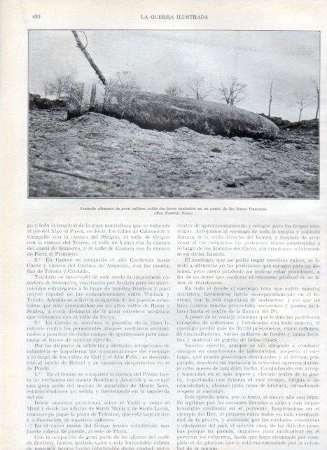 LAMINA V22341: Granada alemana de gran calibre no explotada