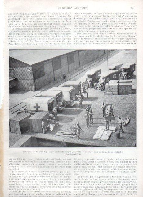 LAMINA V22331: Ambulancia de la Cruz Roja egipcia en muelle de Alejandria
