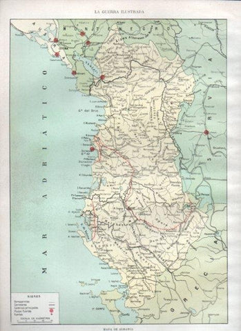 LAMINA V22349: Mapa de Albania el 10 de febrero