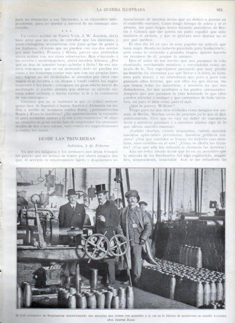 LAMINA V22346: Lord corregidor de Birmingham en fabrica de municiones