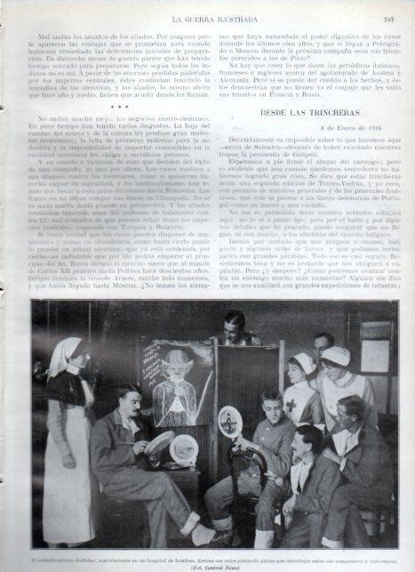 LAMINA V22320: Gallaher soldado-artista en hospital de Londres