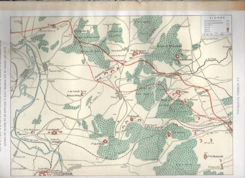 LAMINA V22515: Mapa del sector de los fuertes Vaux y Souville del 28 abril hasta 10 julio