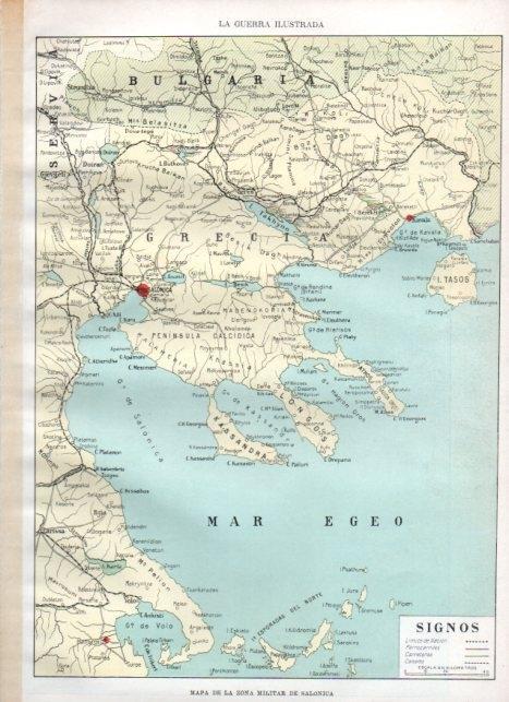 LAMINA V22313: Mapa de la zona militar de Salonica