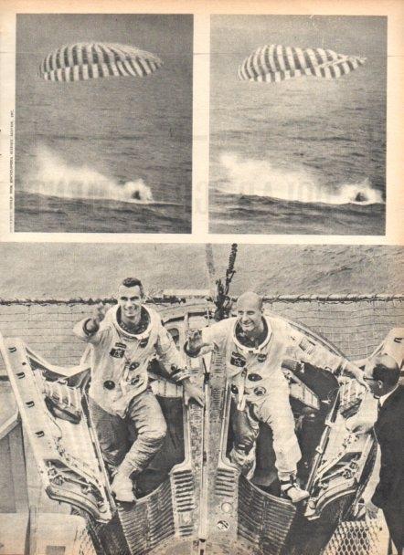 LAMINA V22040: Astronautas Stafford y Cernan en cubierta de un barco