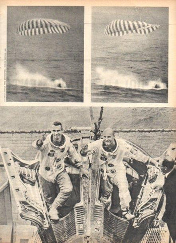 LAMINA V22040: Astronautas Stafford y Cernan en cubierta de un barco