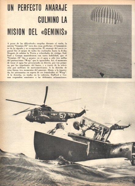 LAMINA V22039: Astronautas del Geminis IX esperando ser remolcados