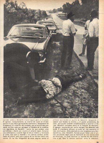 LAMINA V22037: James Meredith herido en carretera