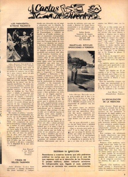 LAMINA V22027: Cartas al Director Blanco y Negro de 18 de junio de 1966