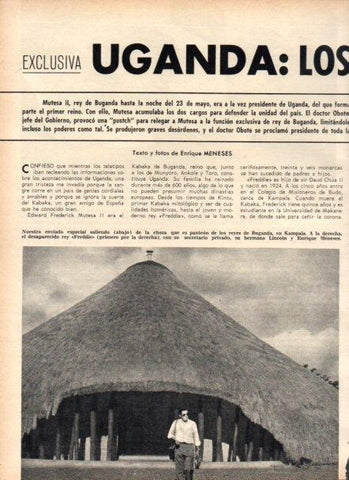 LAMINA V22019: Enrique Meneses en choza en Kampala