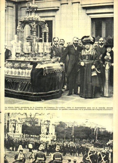 LAMINA V22067: Antonio Maura en la procesion del Congreso Eucaristico