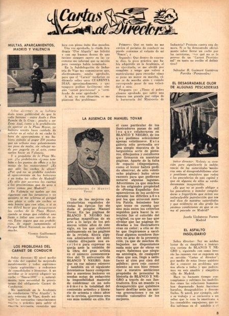 LAMINA V22058: Cartas al Director Blanco y Negro de 25 de junio de 1966