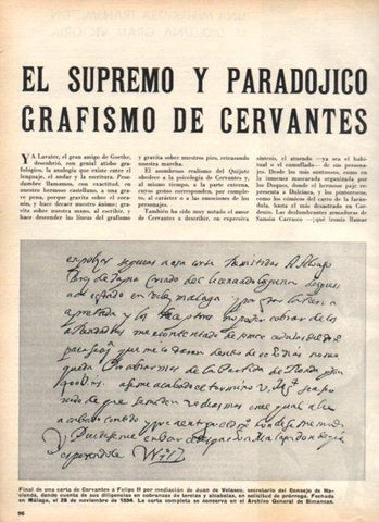 LAMINA V22049: Final de la carta de Cervantes a Felipe II