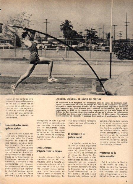 LAMINA V21971: Bob Seagreen record mundial de salto de pertiga