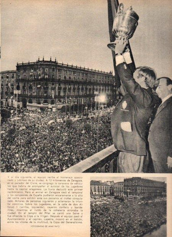 LAMINA V21989: Lapetra con la Copa del Generalisimo en Zaragoza