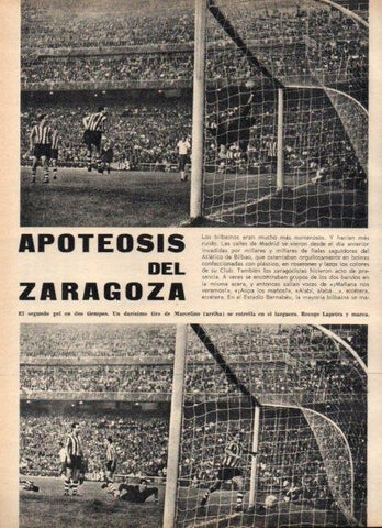 LAMINA V21987: Tiro a porteria de Marcelino y Lapetra en estadio Bernabeu