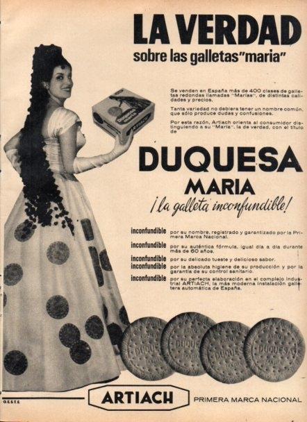LAMINA V22201: Publicidad galletas Duquesa Maria de Artiach