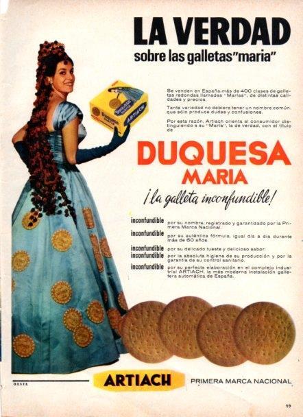 LAMINA V22200: Publicidad galletas Duquesa Maria de Artiach